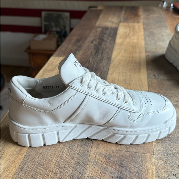 White Prada Leather Sneakers Size: 11 UK | 12 US - Picture 14 of 15